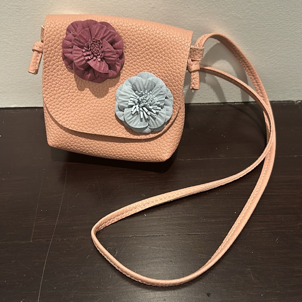 Little Girl's Leather Purse in Blush